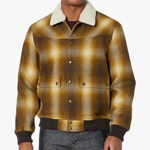 Pendleton Jacksonville Wool Coat, Brown/Gold - Mens Size Large $499